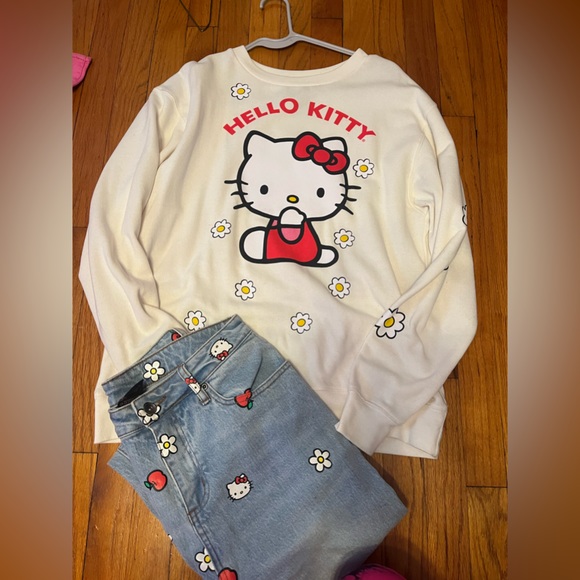 Hello Kitty Outfit Sweater small Jean size 7 junior - Picture 7 of 8